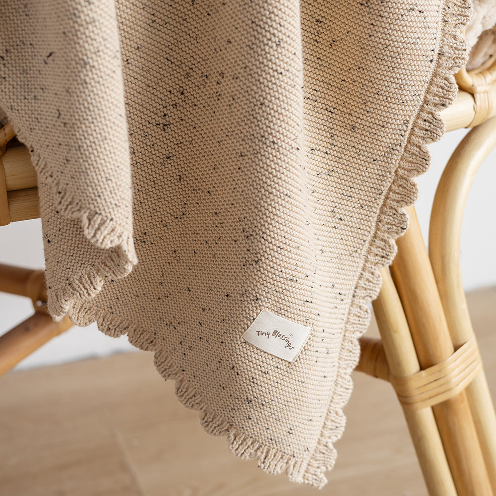 HEIRLOOM KNIT BLANKET - COOKIE
