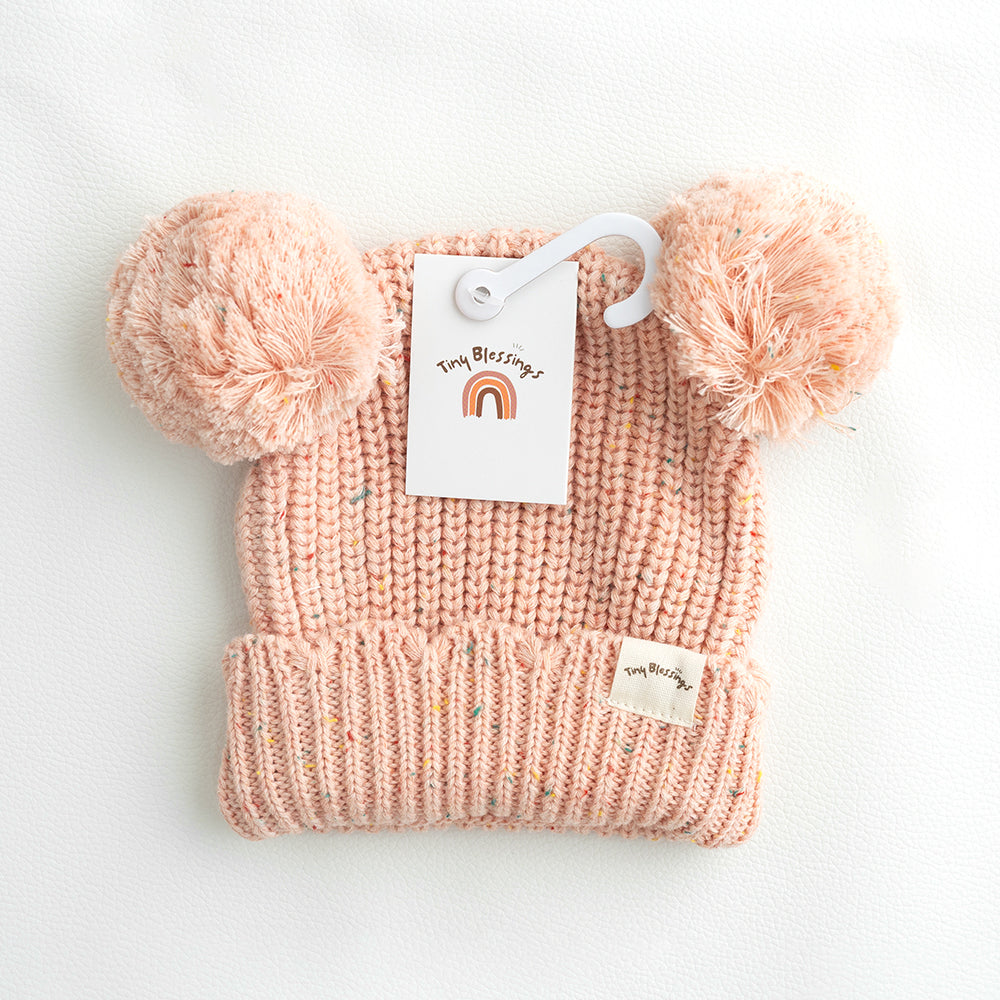 BEANIE - PEACH SPRINKLES