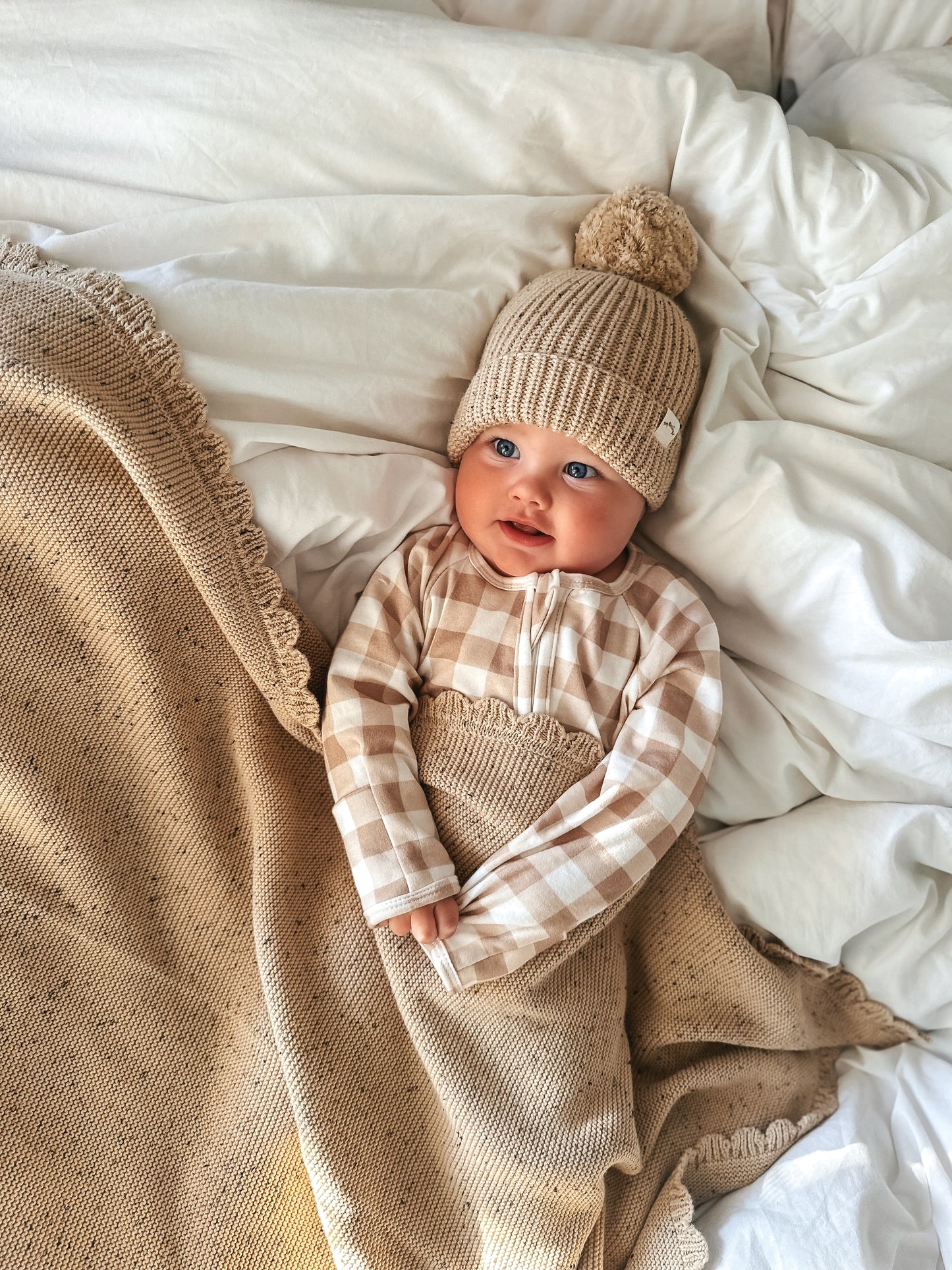 HEIRLOOM KNIT BLANKET - COOKIE