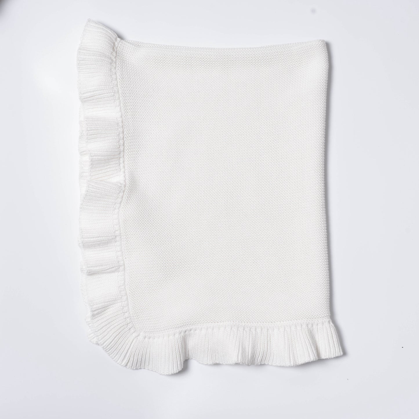 RUFFLE BLANKET - WHITE