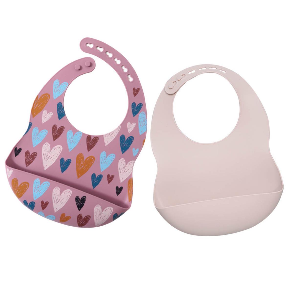 SILICONE BIB SET - HEART