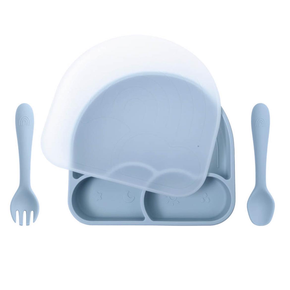 SILICONE PLATE SET - BLUE