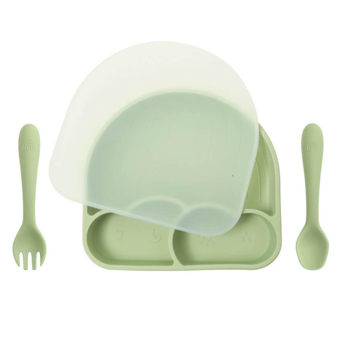 SILICONE PLATE SET - GREEN