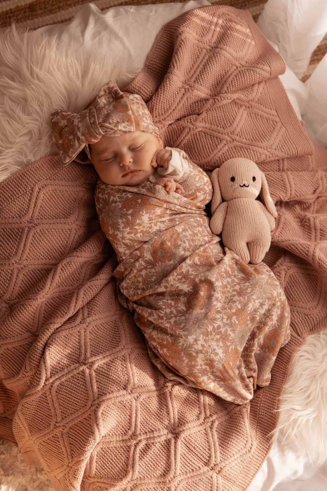 FLORAL HEADBAND + SWADDLE