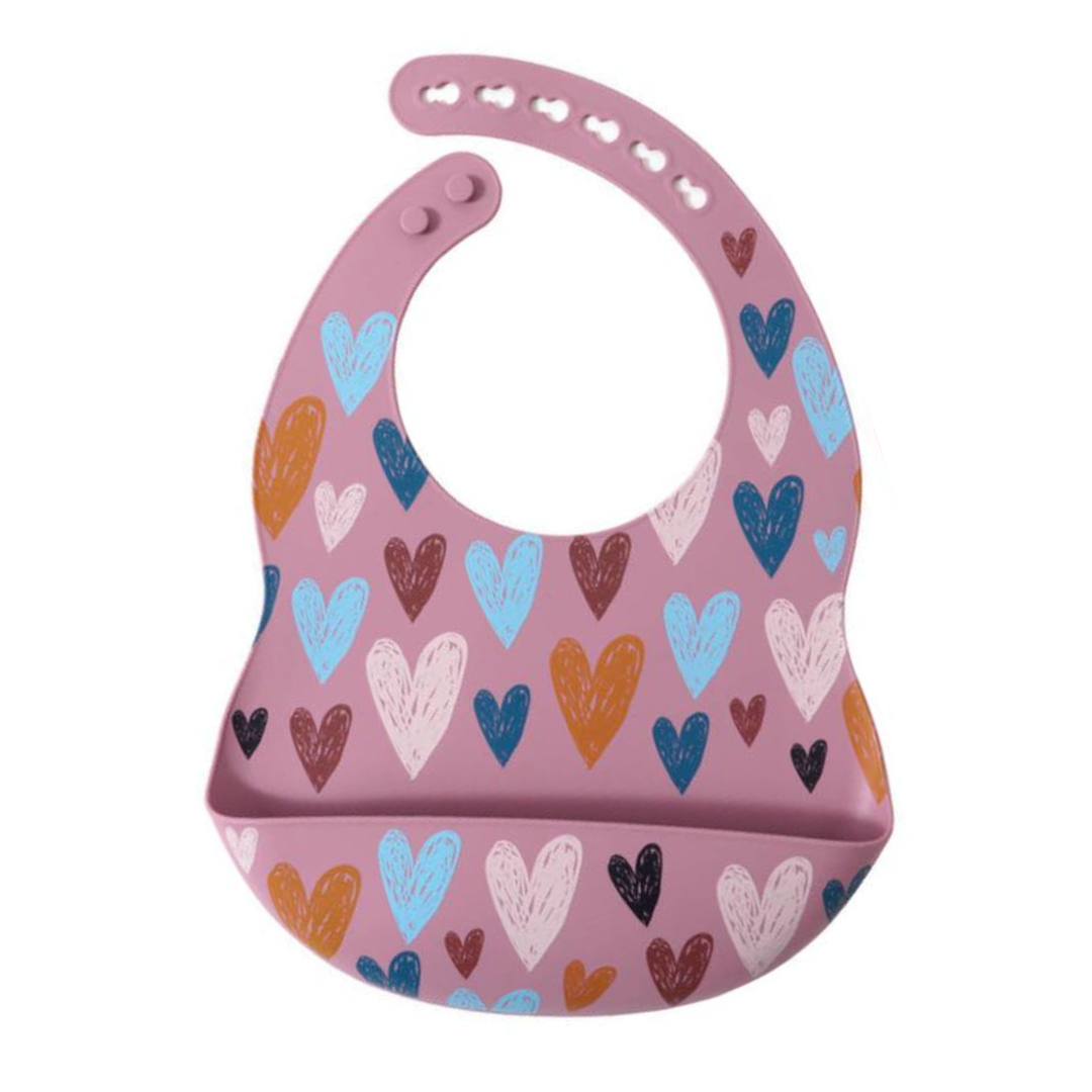 SILICONE BIB - HEART