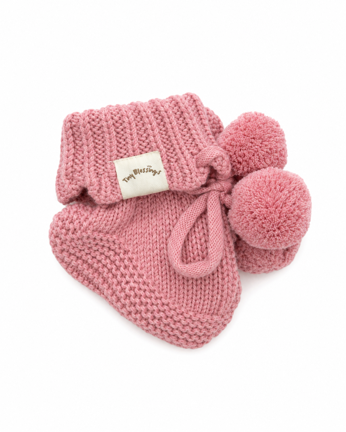 POM POM BOOTIES - DUSTY ROSE