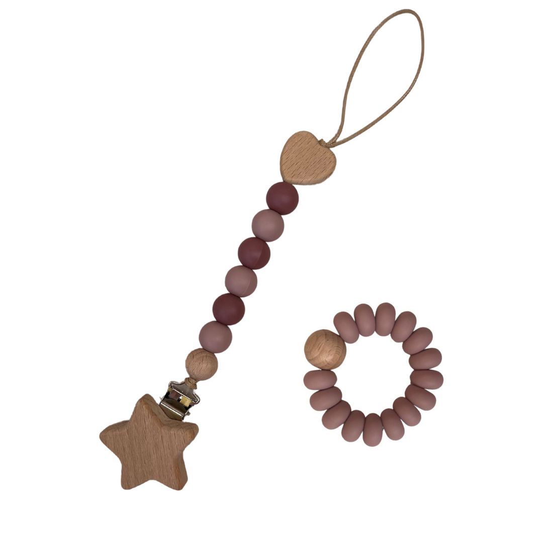 TEETHING RING & DUMMY CHAIN - BLUSH