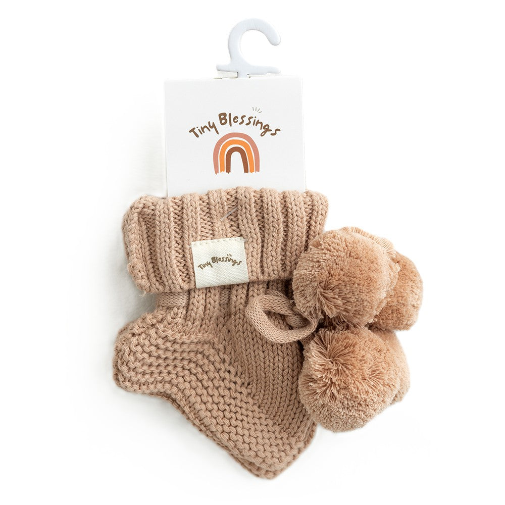 POM POM BOOTIES - LATTE