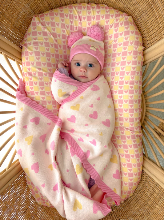 HEIRLOOM KNIT BLANKET - SWEETHEARTS