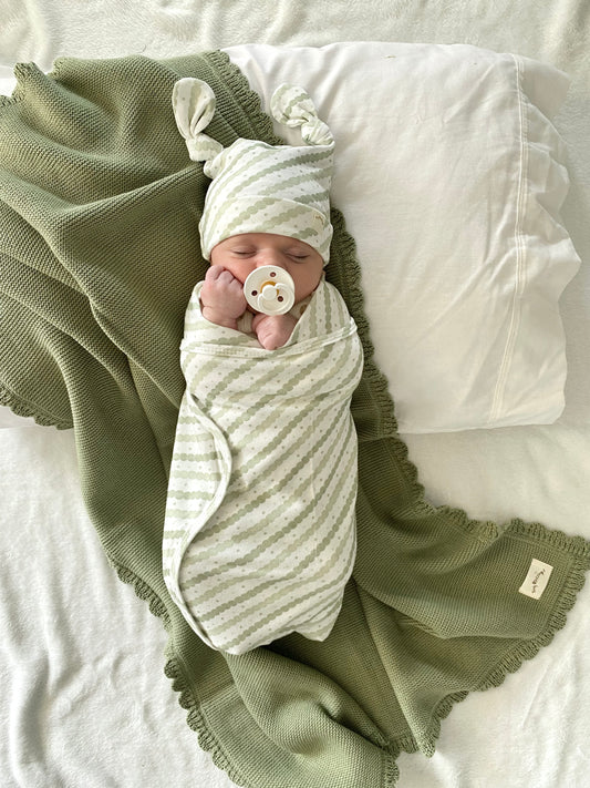 KNIT BLANKET - OLIVE