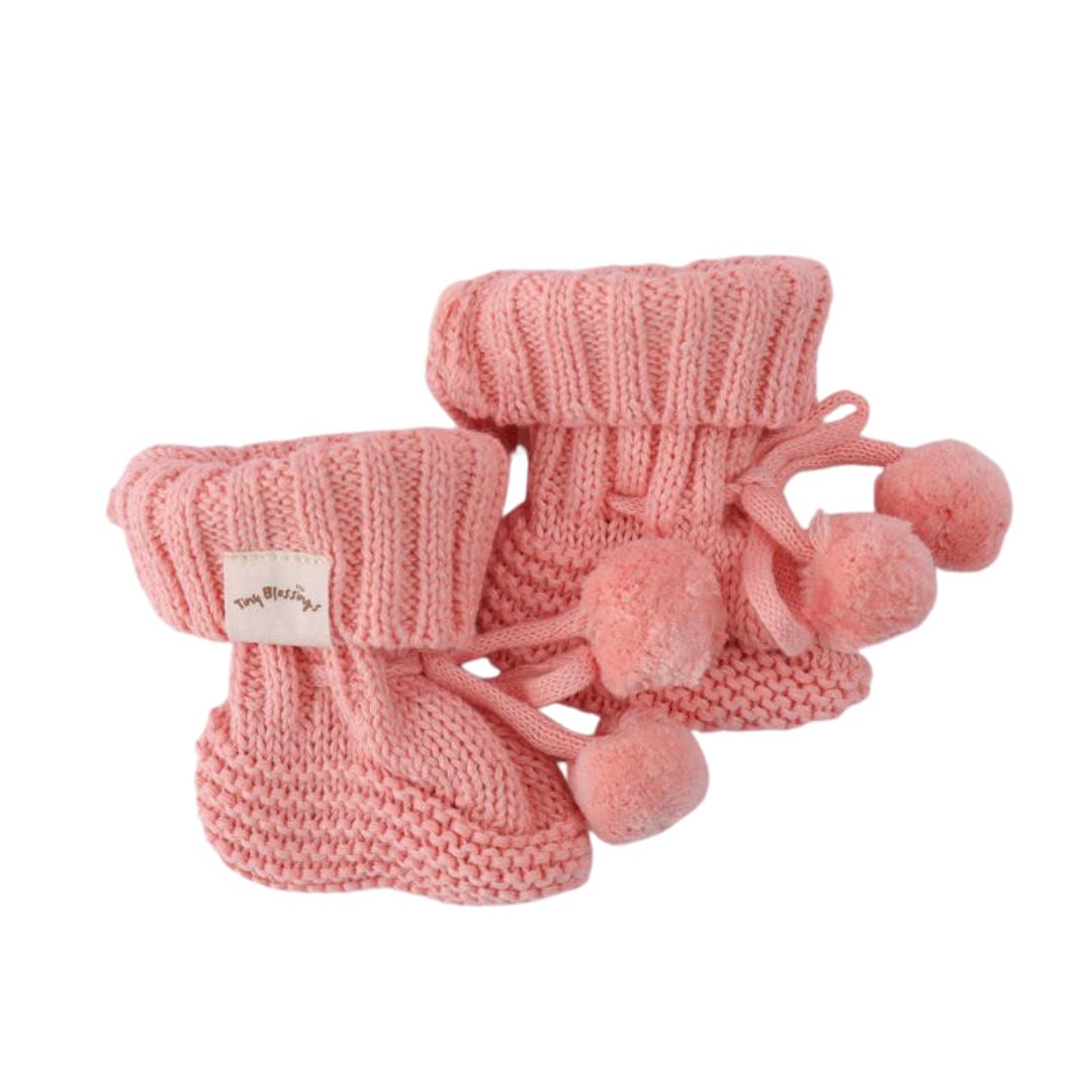 POM POM BOOTIES - CORAL